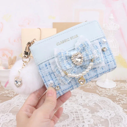 Portefeuille Femme Lolita Mignon Cuir PU - Court Porte-Cartes Monnaie Kawaii Cadeau Fille