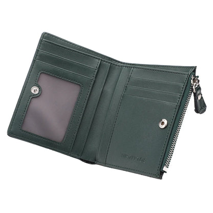 Portefeuille Femme Cuir Véritable Anti-RFID - Porte-Monnaie Compact avec Protection Carte Bancaire