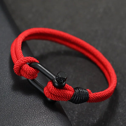 Bracelet en Corde Tressée Double Couche Fait Main - Style Milan 4mm pour Homme