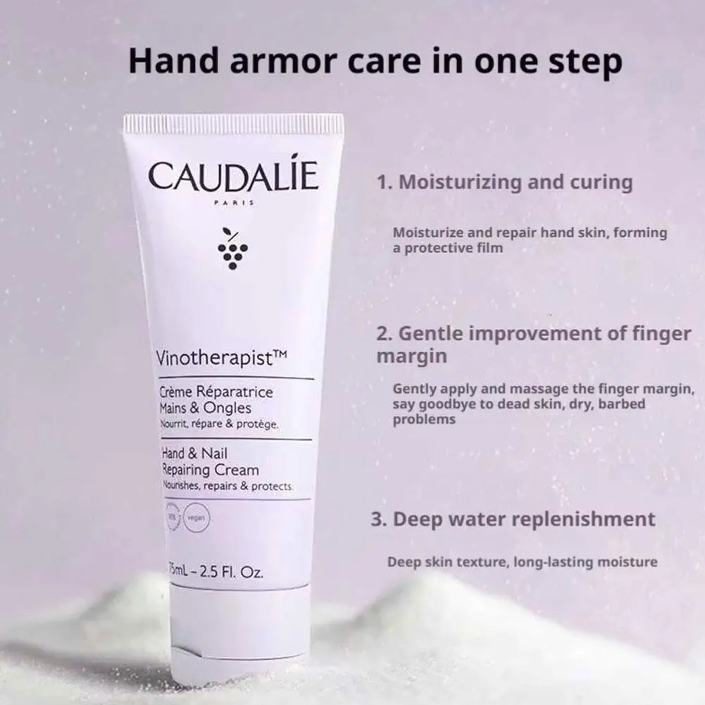 Crème Mains Pépins Raisin Caudalie Korea 75ml 5pcs - Hydratante Nourrissante Éclaircissante Élasticité Adoucissante