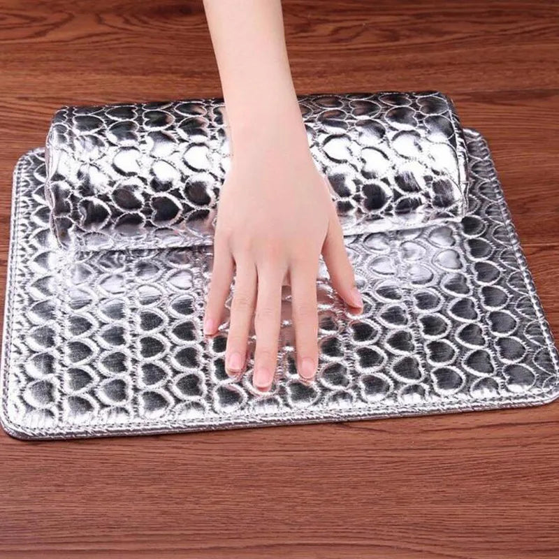 Coussin Main Nail Art Professionnel Cuir PU - Repose-Bras Manucure Oreiller Confort Salon Beauté Noir