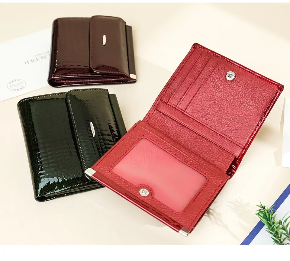Portefeuille Femme Luxe Clip Cuir - Clutch Soirée Designer Porte-Cartes Crédit