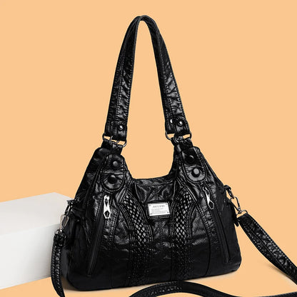 Sac à Main Femme Cuir Véritable Peau Mouton - Sac Épaule Bandoulière Crossbody Messenger Tote Élégant