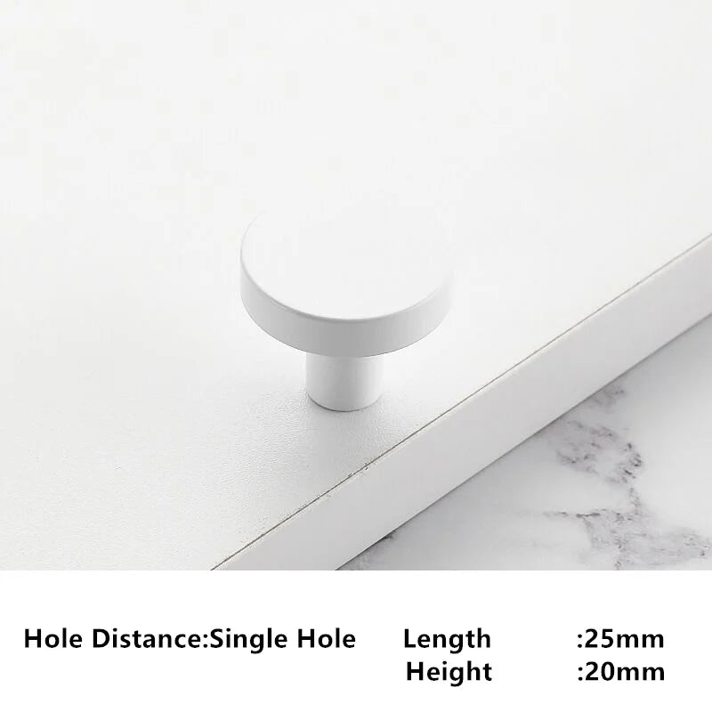 Poignée de Meuble Moderne en Aluminium - Bouton Rond pour Armoire et Tiroir