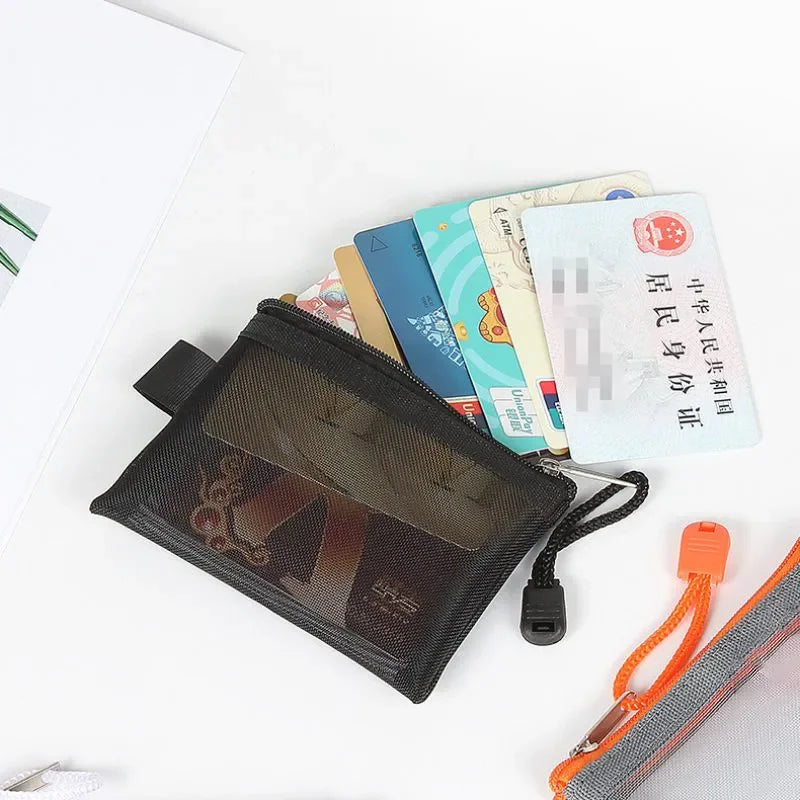 Porte-Monnaie Filet Transparent Zippé – Pochette Carte & Clés
