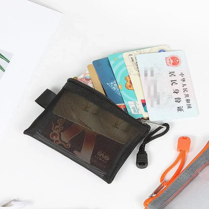 Porte-Monnaie Filet Transparent Zippé – Pochette Carte & Clés