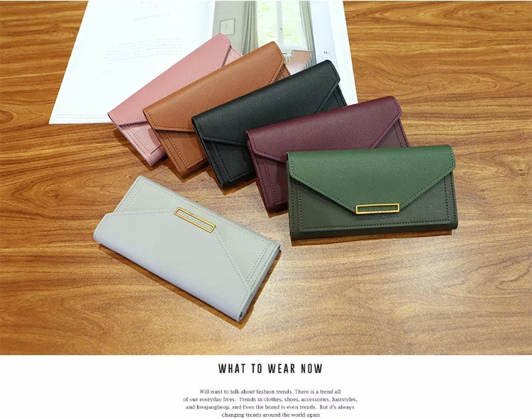 Portefeuille Femme Cuir Long Fashion Hasp - Clutch Wallet Cartera Mujeres avec Poche Téléphone