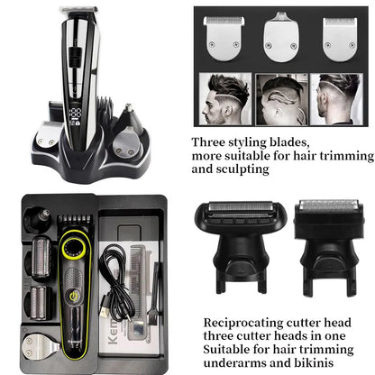 Tondeuse Cheveux Électrique Kemei Homme - Kit Beauté Rasoir Barbe Multifonction Coupe Cheveux
