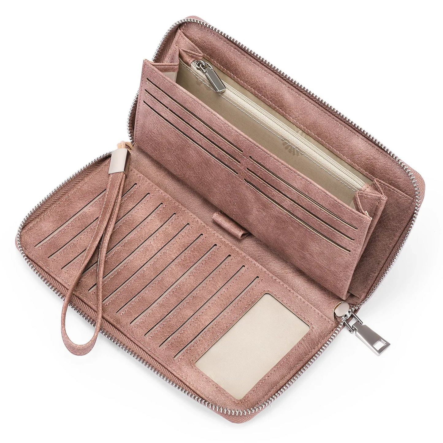 Portefeuille Femme Vintage RFID - Grande Capacité Cuir PU avec Porte-Cartes
