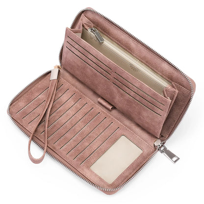 Portefeuille Femme Vintage RFID - Grande Capacité Cuir PU avec Porte-Cartes
