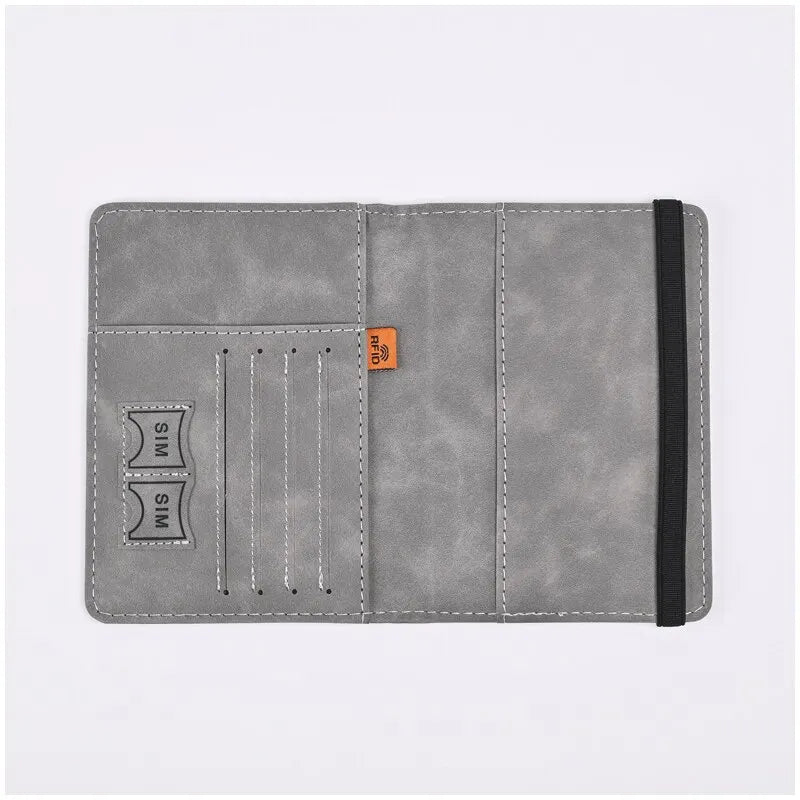 Portefeuille Homme Cuir PU Passeport Voyage - Porte-Cartes Business Accessoires Voyage