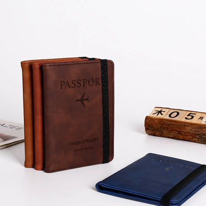 Portefeuille Homme Cuir PU Passeport Voyage - Porte-Cartes Business Accessoires Voyage