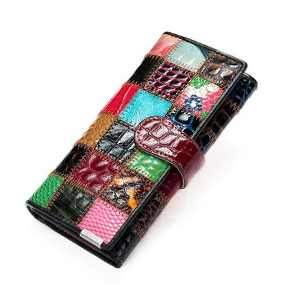 Sac à Main Pochette Femme Cuir - Portefeuille Court Clip Téléphone