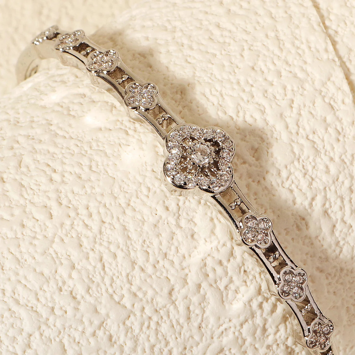 Bracelet Cuivre & Zirconia Femme – Élégance Minimaliste Style Européen
