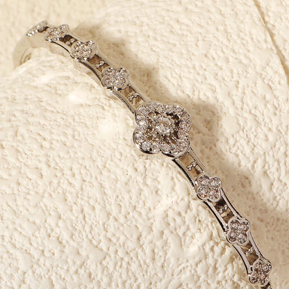 Bracelet Cuivre & Zirconia Femme – Élégance Minimaliste Style Européen