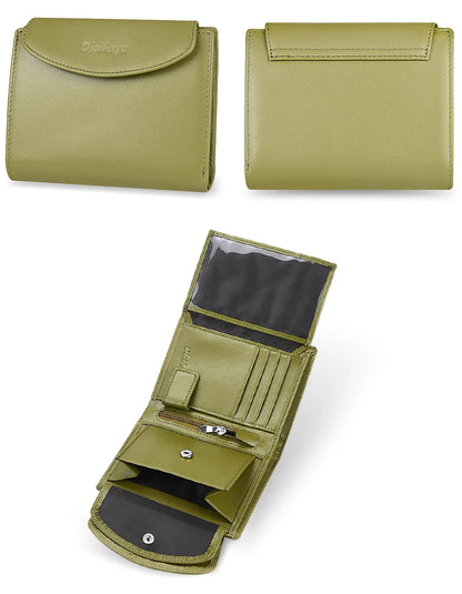 Portefeuille Femme Cuir Véritable - Porte-Monnaie Mini Clutch Porte-Cartes Bourgogne