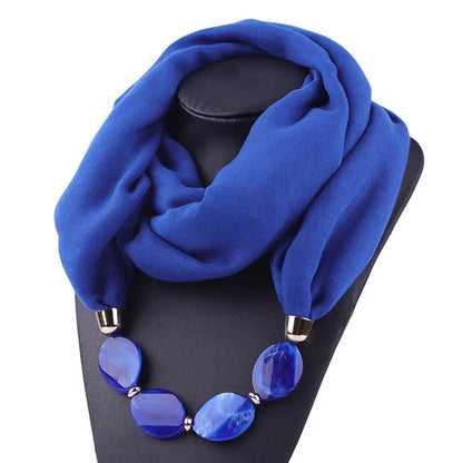Foulard Collier Ethnique Coton Lin - Accessoire Mode Pendentif Doux