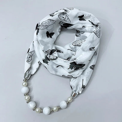 Foulard Collier Mousseline Multicolore Femme - Bijou Statement Neckerchief Bohème Hijab