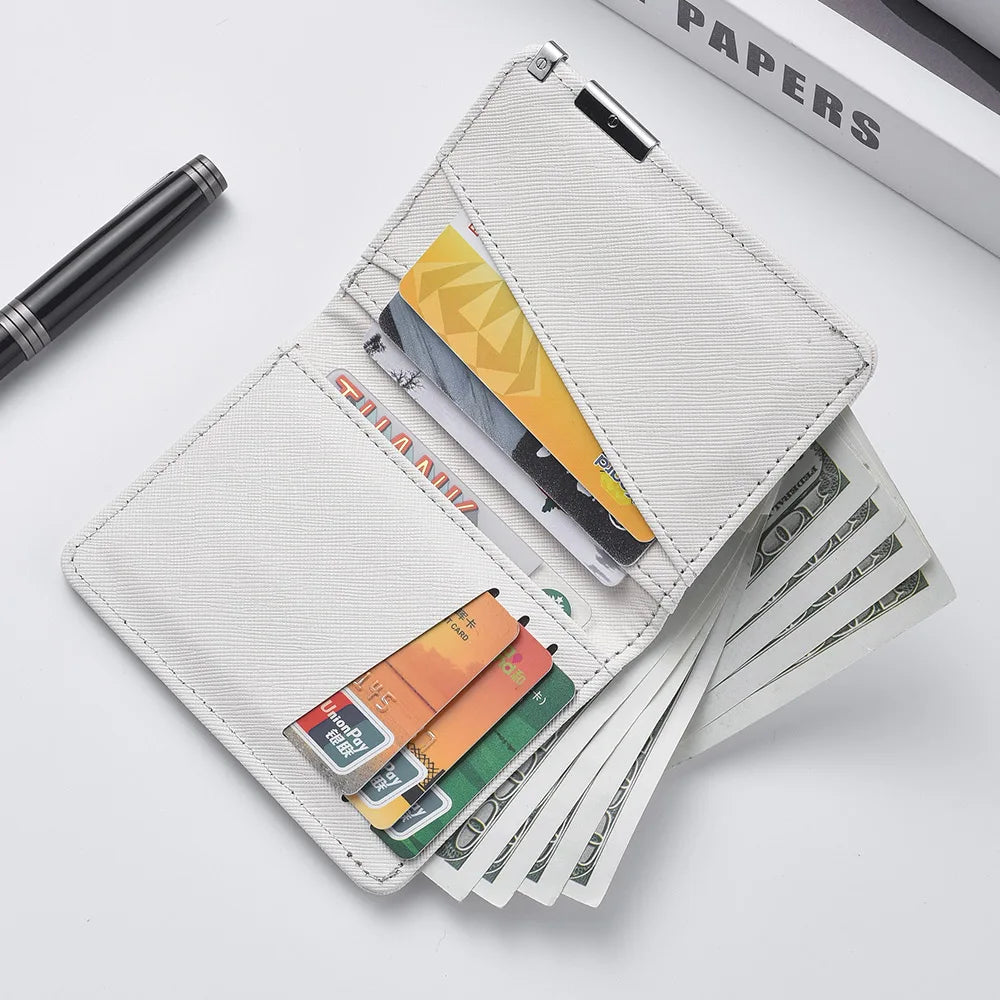 Portefeuille Homme Cuir Synthétique Slim - Porte-Carte Business Minimaliste Multiples Emplacements Géométrique