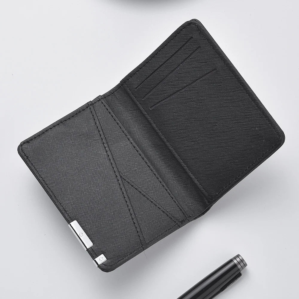 Portefeuille Homme Cuir Synthétique Slim - Porte-Carte Business Minimaliste Multiples Emplacements Géométrique