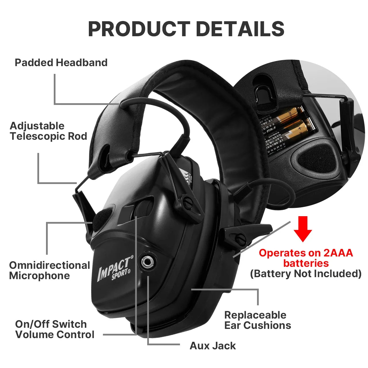 Casque Anti-Bruit Électronique Tir Sportif - Protection Auditive Impact