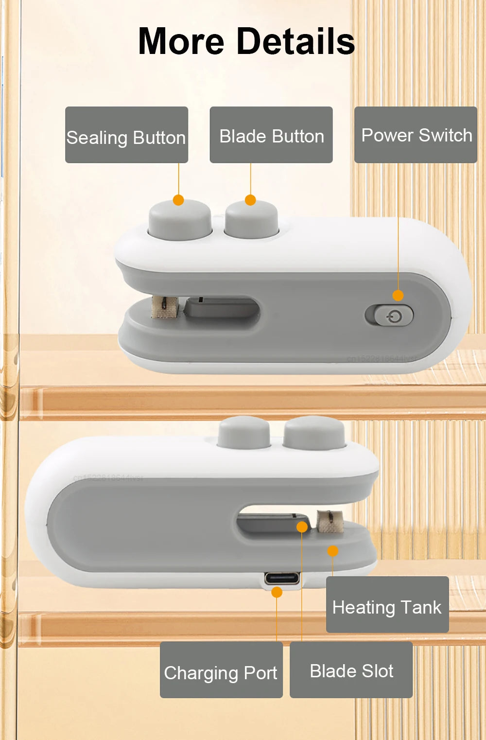 Mini Thermoscelleur Rechargeable pour Sacs Alimentaires – Portable & Magnétique