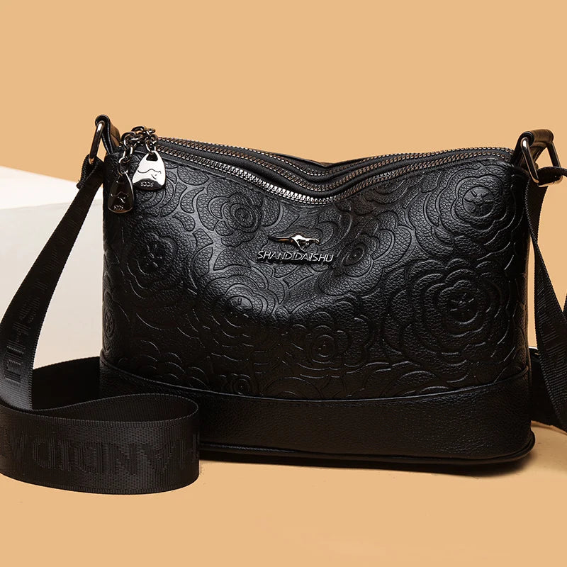 Sac à Main Femme Cuir PU 3 Poches - Grand Tote Bag Crossbody Imprimé Fashion