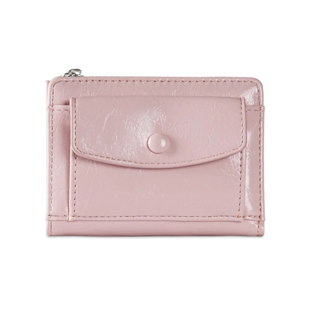 Portefeuille Court Ultra-Mince Cuir PU - Pochette Clutch Zip Multifonction Unisexe
