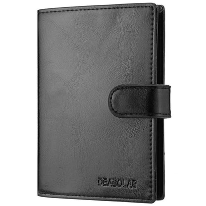 Porte-Passeport Cuir PU Multifonction Grande Capacité - Protège Passeport Porte-Carte Voyage Homme Femme Noir