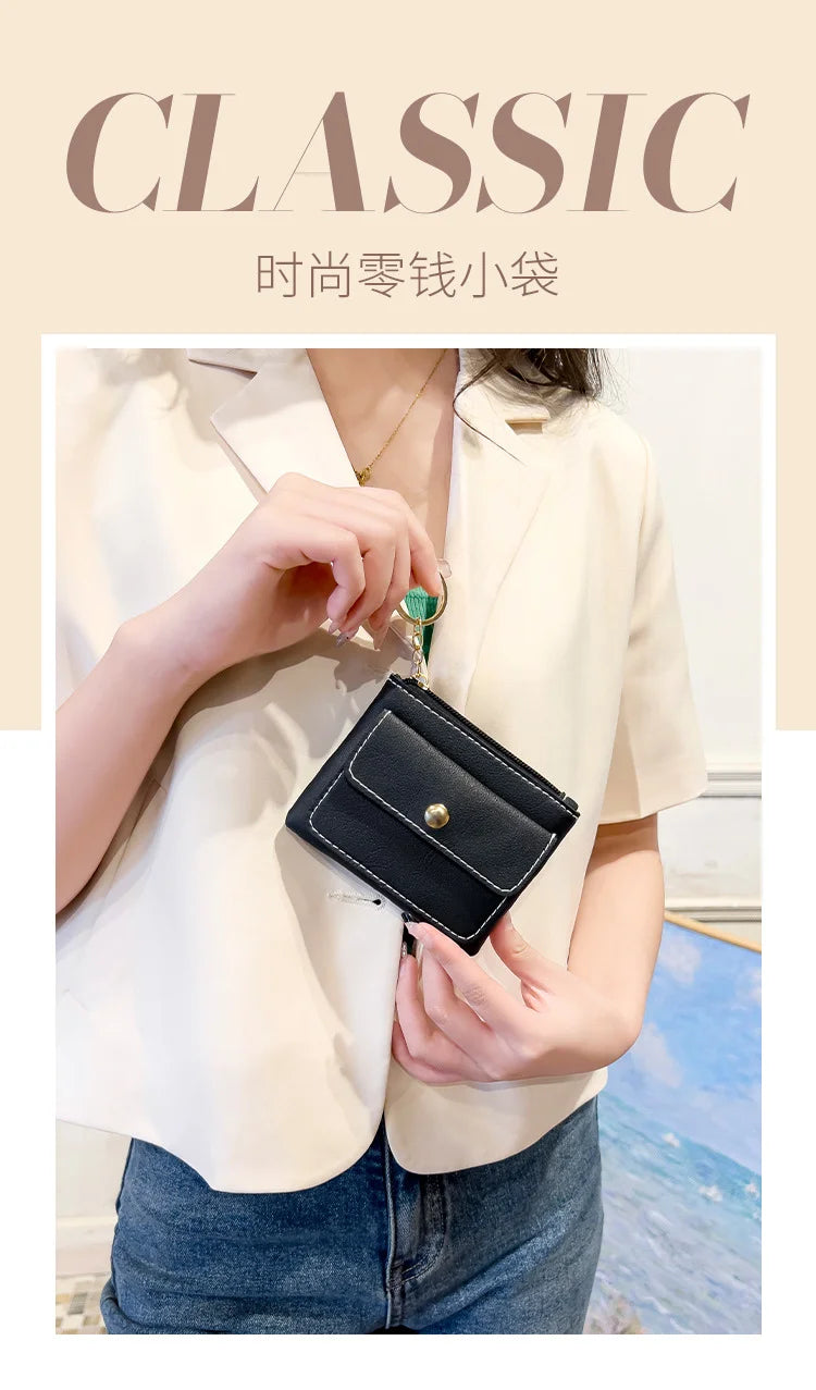 Portefeuille Femme RFID Blocking Trifold Multi-Cartes - Porte-Monnaie Zippé Porte-Clés Sécurisé