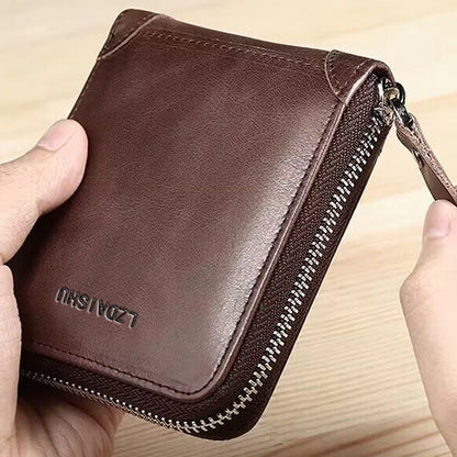 Portefeuille Homme Femme Cuir PU Compact - Porte-Cartes Poche Khaki Unisexe