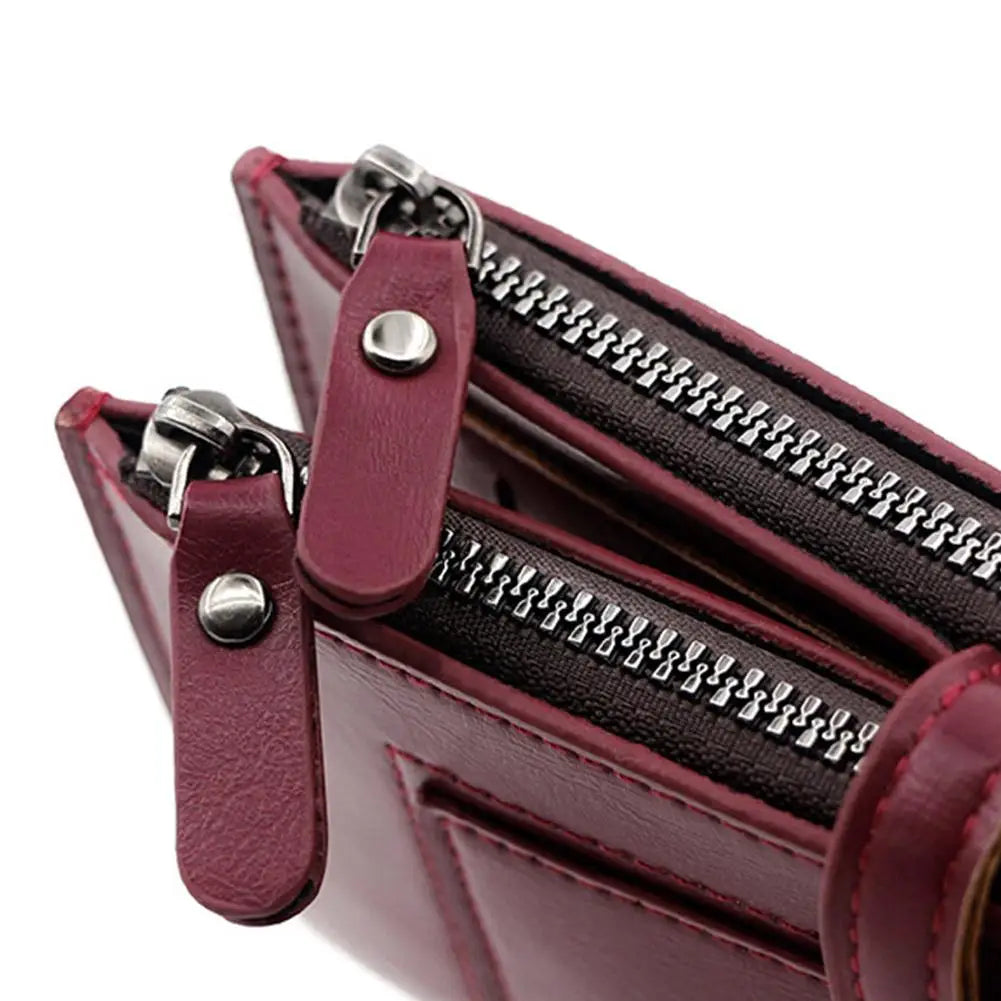 Portefeuille Femme Long Cuir Vintage RFID - Porte-Chéquier Carnet Chèques Protection Anti-RFID Élégant