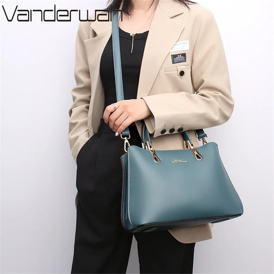 Sac Bandoulière Femme Cuir 3 Compartiments - Crossbody Designer Organisé