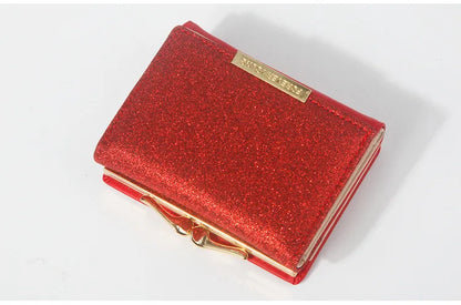 Portefeuille Femme Brillant Tri-Fold - Cartera Mujer Clutch Porte-Monnaie Simple