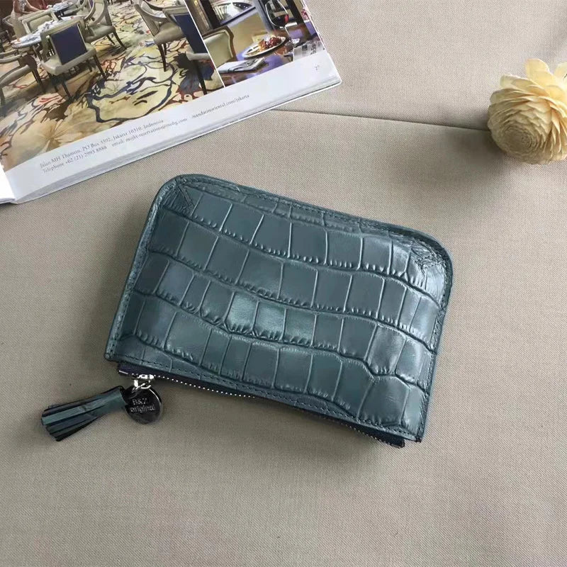 Porte-Monnaie Femme Cuir Véritable Zippé - Mini Portefeuille Homme Compact pour Pièces et Cartes Bancaires