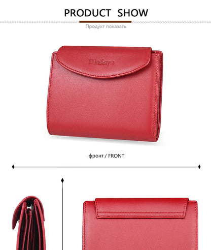 Portefeuille Femme Cuir Véritable - Porte-Monnaie Mini Clutch Porte-Cartes Bourgogne