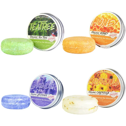 Pack 4 Savons Shampooing Naturels - Huiles Essentielles Anti-Pelliculaire