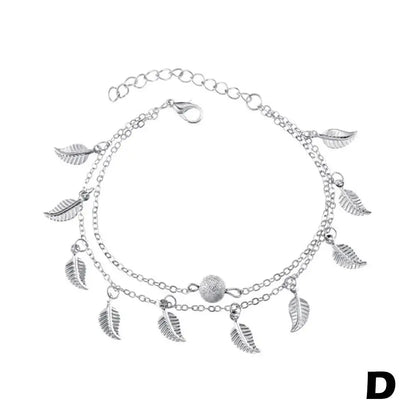 Chaîne de Cheville Bohème Perles Étoiles Pompons – Bracelet Pied Vintage Femme