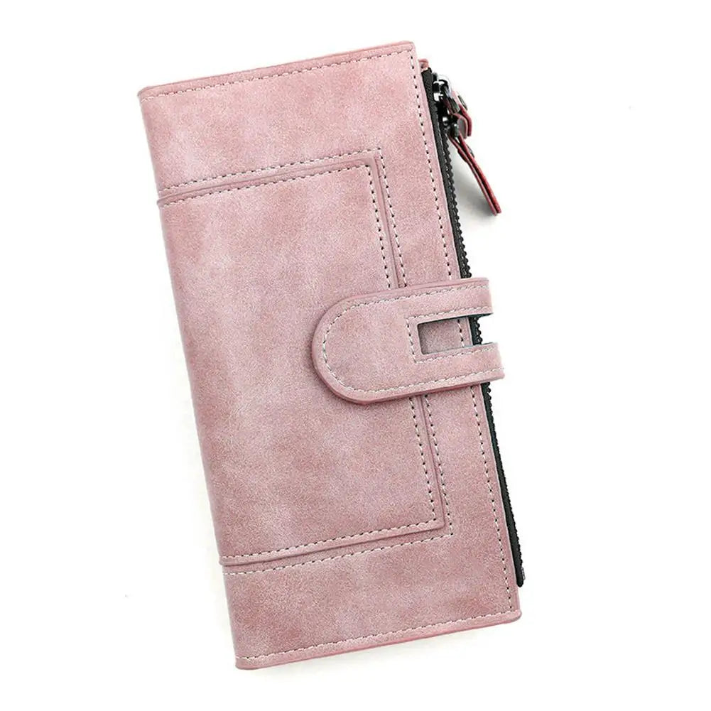 Portefeuille Long en Cuir PU pour Femme - Organisateur Anti-Vol
