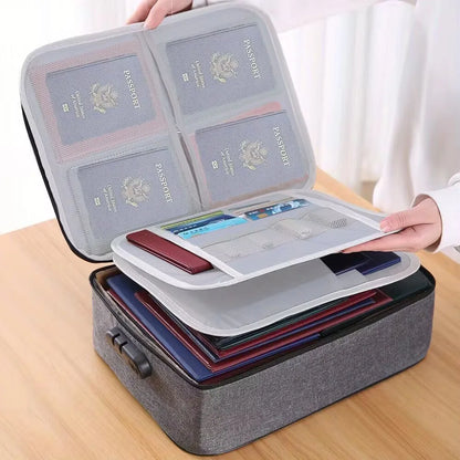 Organisateur de Documents Portable en Oxford – 2 ou 3 Couches, Cadenas en Option