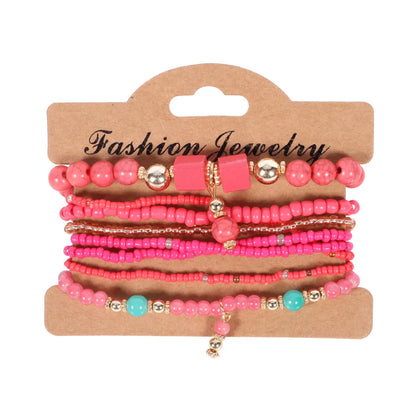 Set Bracelets Bohèmes Perles Colorées – Tressés Main Été