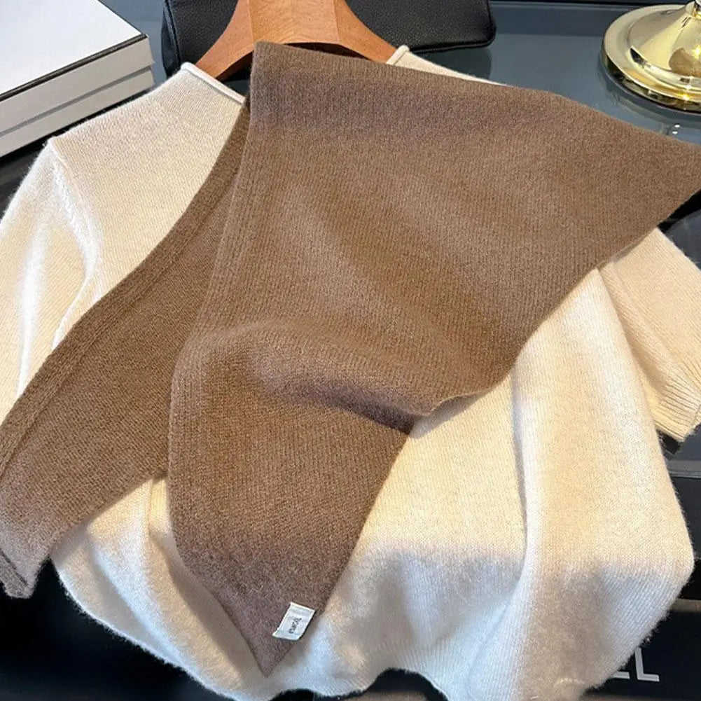 Foulard Triangle Laine 100% Niche Britannique Coréen - Écharpe Tricotée Multifonction Femme