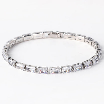 Bracelet Plaqué Or 18K Zircons Arc-en-Ciel – Luxe Micro-Pavé Étanche