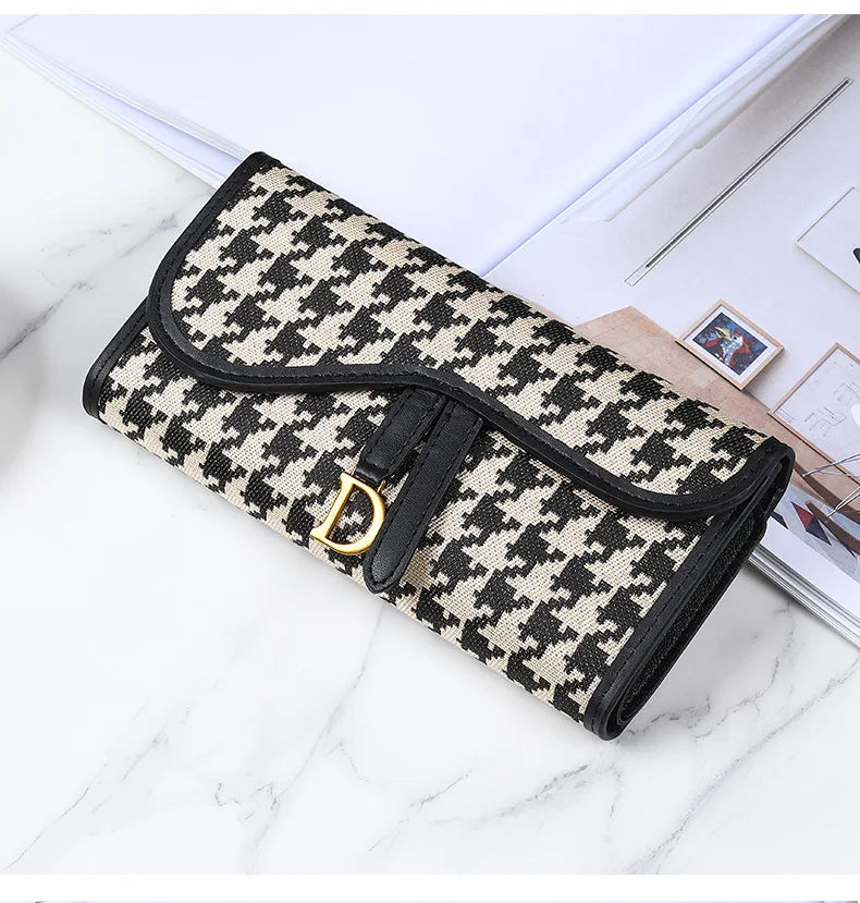 Portefeuille Femme Long Rétro Grande Capacité - Boucle D Multi-Cartes Trifold Sac Main Multifonction