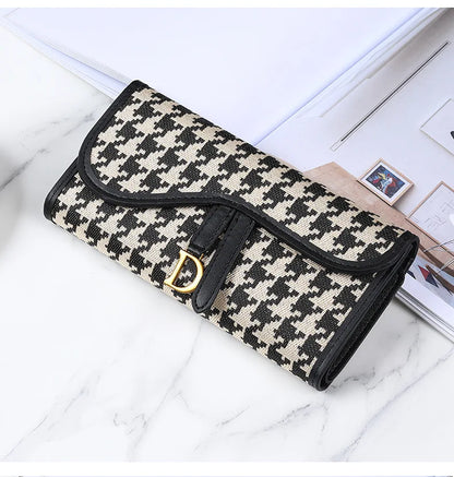 Portefeuille Femme Long Rétro Grande Capacité - Boucle D Multi-Cartes Trifold Sac Main Multifonction