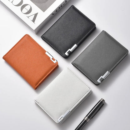 Portefeuille Homme Cuir Synthétique Slim - Porte-Carte Business Minimaliste Multiples Emplacements Géométrique