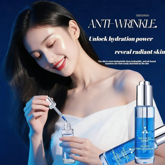 Sérum Peptide Cuivre Bleu 5% Visage - Anti-Rides Lifting Hydratant Éclaircissant Teint Soin Beauté