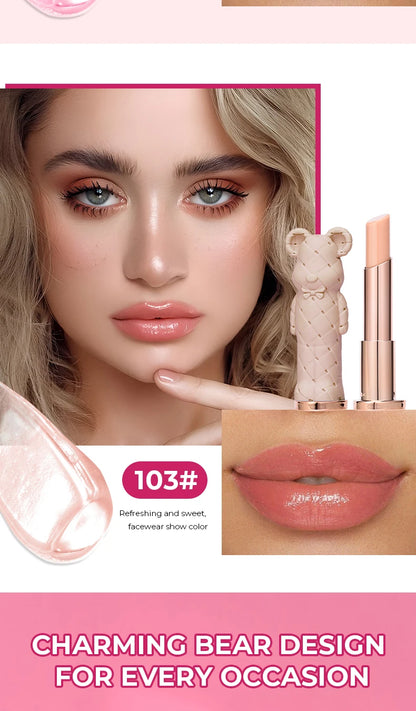 Rouge à Lèvres Hydratant Beauty Glazed Bear - Baume Coloré Nourrissant Effet Aqueux Longue Tenue