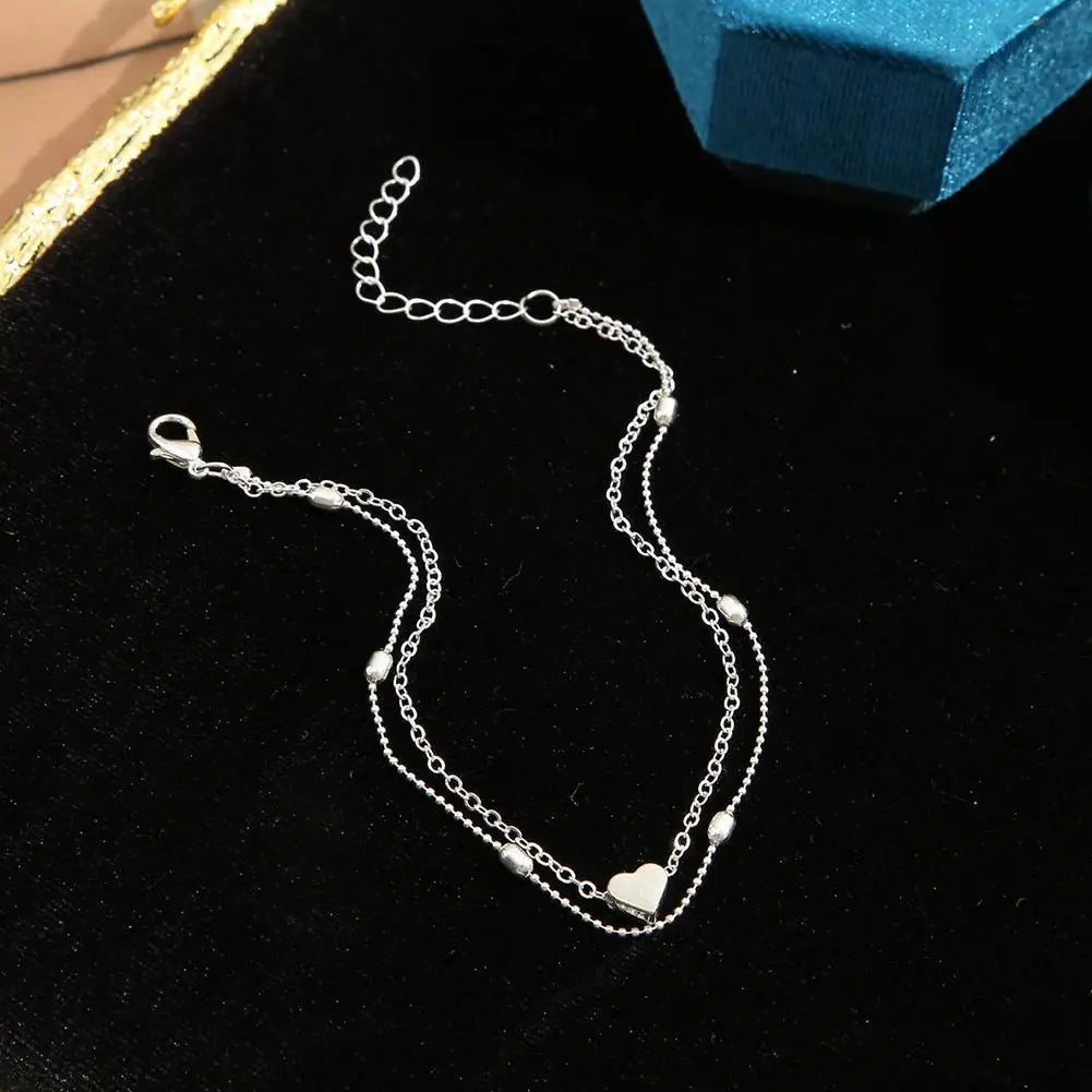 Chaîne de Cheville Bohème Perles Étoiles Pompons – Bracelet Pied Vintage Femme