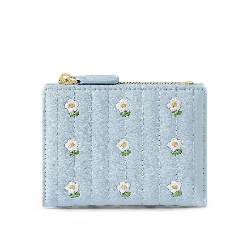 Portefeuille Femme Mini Cute Cuir PU Court - Porte-Monnaie Fashion Coin Money Bag Grande Capacité Blanc